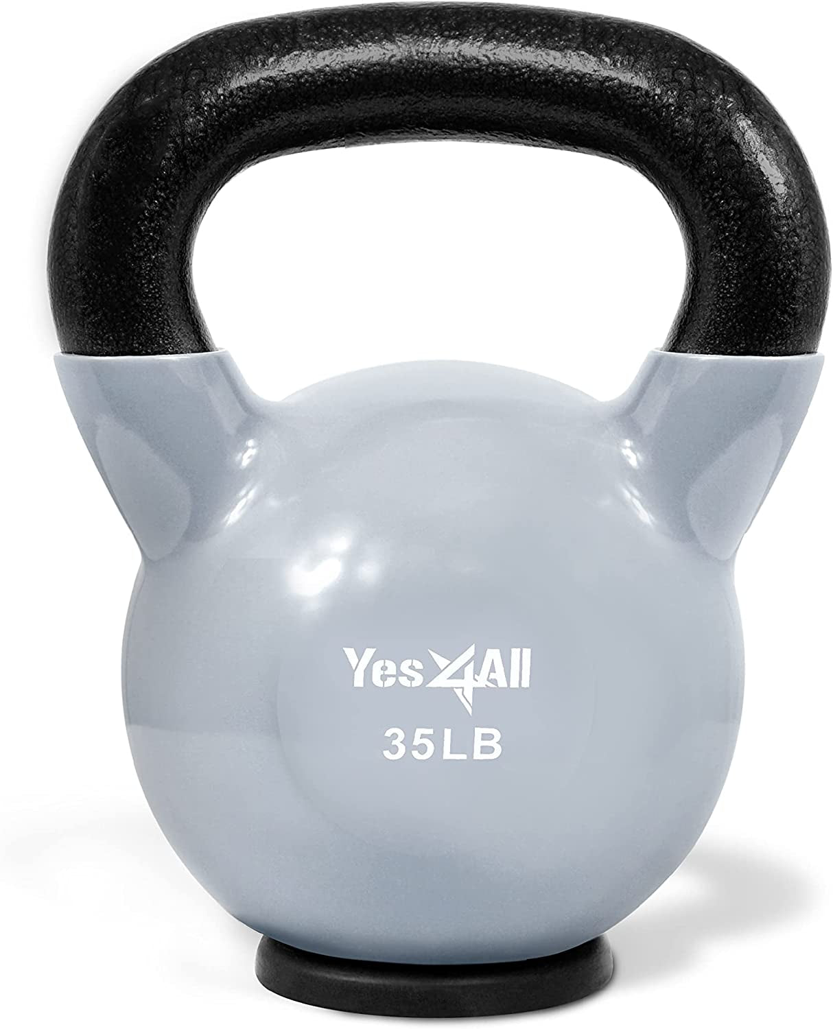 Kettlebells Rubber Base/Vinyl Coated Cast Iron Kettlebell - Exercise Fitness Weights for Home Gym, Strength Training